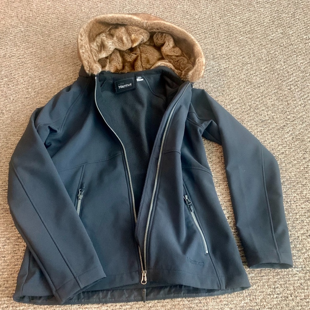 Marmot Furlong Soft Shell Jacket With Faux Fur, W… - image 1